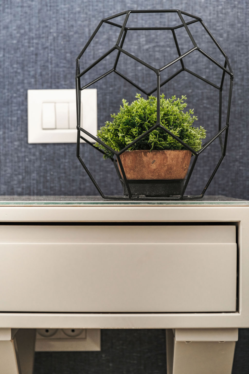 Plante décorative géométrique sur un bureau à l'Hotel Kikar Netanya